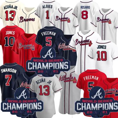 China 2021 World Series Champions Antibacterial Patch 5 Freddie Freeman 8 Eddie Rosario 12 Jorge Soler Braves Baseball Tank Tops Stitched S-5XL for sale