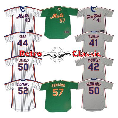 China Antibacterial Mens New York Baseball 33 MATT HARVEY 36 JERRY KOOSMAN 41 TOM SEAVER 42 ROGER McDOWELL 57 JOHAN SANTANA Singlet Stitched S-5XL for sale