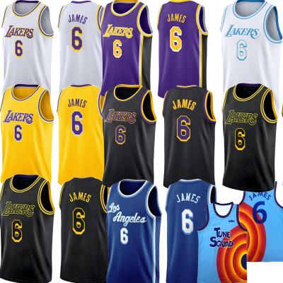 China 2021-2022 Good Quality Antibacterial New Style Men's Los Angeles Stitched Basketball Tank Tops #6 James Jersey King Laker Sportswear for sale