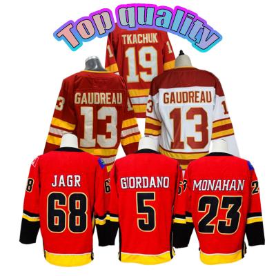 China Shirts & Tops Mark 13 Johnny Gaudreau 23 Sean Monahan 68 Calgary 5 Mens Jaromir Jagr Ice Hockey Jersey Pitched S-3XL for sale