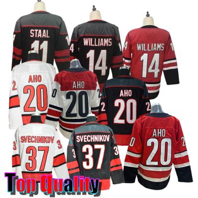 China Embroidery Men's Carolina 11 Jordan 14 Williams White 20 Sebastian Aho 37 Andrei Svechnikov Ice Hockey Jersey Stitched S-3XL for sale