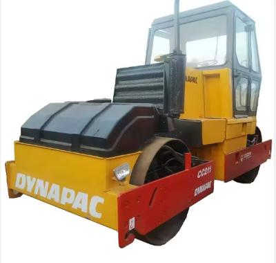 China Used Dynapac Road Roller cc211 Double Drum road Roller,Yellow versatile roller Road engineering vehicle for sale