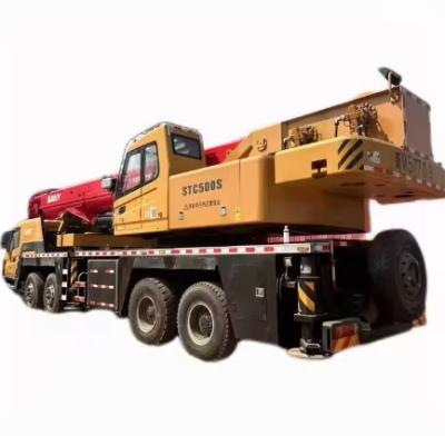 China Red SANY 50 Ton Mobile Used Sany Telescopic Arm Truck Crane SANY STC50 In Good Condition for sale