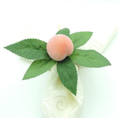 China Sustainable High End Wedding Banquet Table Decorated With Hemp Peach Napkin Ring for sale