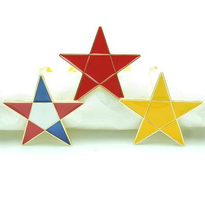 China Exquisite Painted Five-pointed Napkin Ring Banquet Star Napkin Ring Star Top Wedding Sustainable for sale