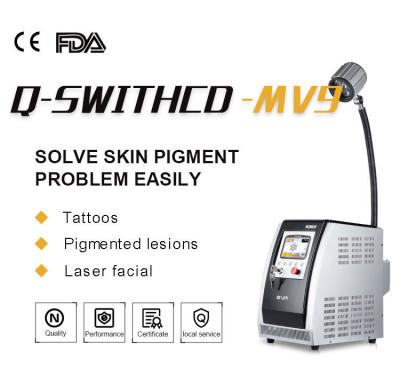 China Máquina dupla do tratamento da sobrancelha da remoção da tatuagem do laser do Nd Yag do Q-interruptor do comprimento de onda com cavidade cerâmica Handpiece à venda