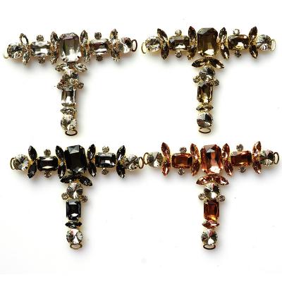 China Shinny shoe buckle rhinestones t-shaped accessories for shoes for woman for sale