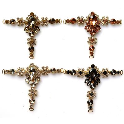 China Bling Bling Glass T-Shaped Shoe Buckle Shoe Buckle For Sandals For Lady for sale