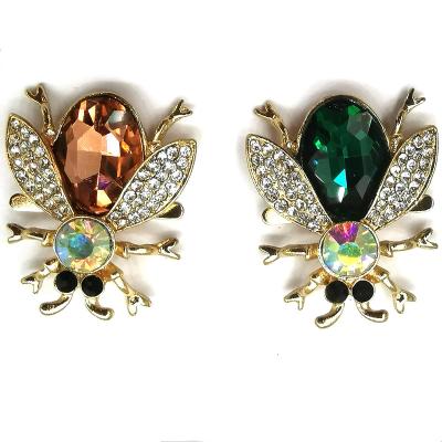 China Custom Stylish Shoe Buckle Rhinestone Bee Shoe Clips For Lady High Heel Party Shoes for sale