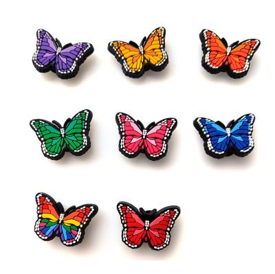 China Custom Luxury Croc Butterfly Clog Charm PVC Shoe Charms Designer Shoe Charms for sale