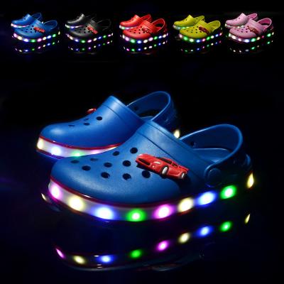 China Factory Hot Sale Breathable Led Lightweight EVA Garden Shoes Clogs Platform Shoes For Kids for sale