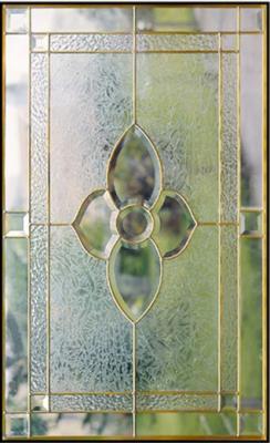 China inlaid glass with clear tempered glass of brass caming 1