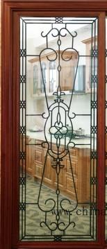 China Wrought iron glass for sliding door/french door for sale