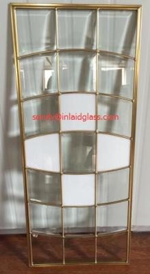 China cabinet door decorative  glass of brass caming for sale