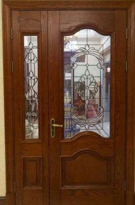 China high quantity wooden door decorative  glass with patina caming for sale