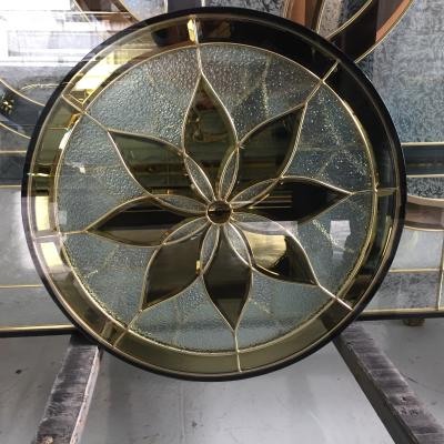 China New design decorative window glass 25.4MM thickeness with brass caming for sale