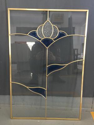 China cabinet door decorative  glass of brass caming 2017new designs for sale