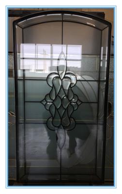 China Decorative textured glass panels for wood doors for sale