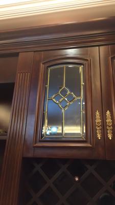 China Leaded glass cabinet door insert  brass came for sale