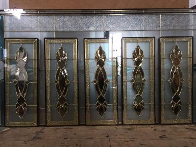 China Decorative door inserts thickness 25.4MM  with brass came for sale