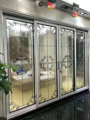 China patina came decorative beveled glass for Aluminum sliding door thickness 1