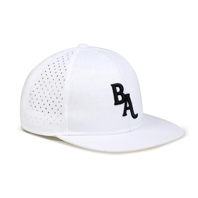 China JOINT waterproof dry fit men's golf premium perforated 6 panel embroidery hydro flat bill gorra raise caps caps for golf with holes for sale