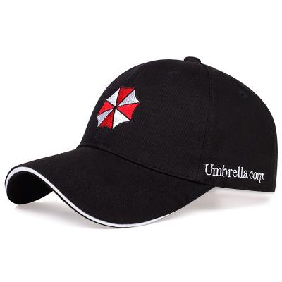 China Simple Corp. Baseball Cap Hats Hat Caps Black Adult Unisex Biohazard Custom Embroidery Resident Evil City Raccoon Stars Umbrella Umbrella for sale