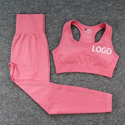 China Women Breathable High Fashion Nylon Quick Dry Jogging Leggings Yoga Set Seamless Yoga Gaiters 2 Piece Equipments for sale