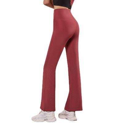 China Breathable Quick Dry Breathable Screw Net Dance Bell Bottom Wide Leg Yoga Pants Yoga Pants Loose Yoga Pants for sale