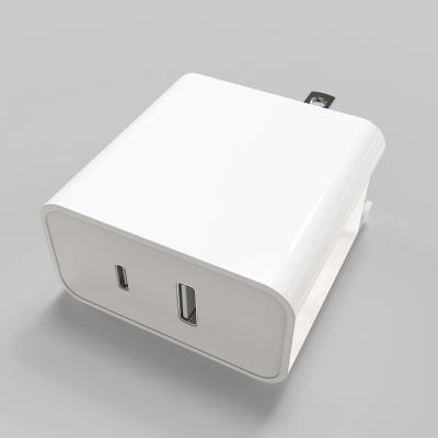 China Mobile Phone 2 Port USB-A With Type-C GaN PD 65W USB Wall USB Fast Charging Charger for sale