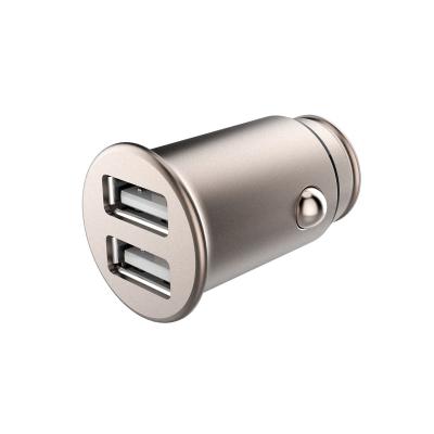 China Hot Selling Mobile Phone 24W Mini Dual USB Car Charger Metal Material for sale