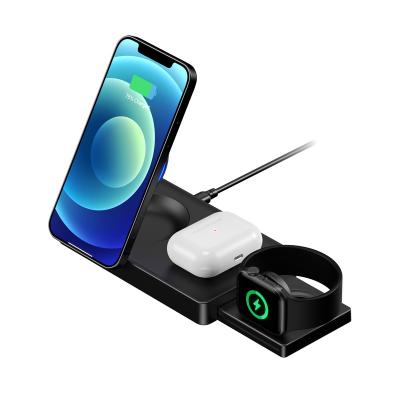 China 2022 Mobile Phone Function Automatic Portable 3in1 Car Fast Charging Wireless Charger For Iphone for sale