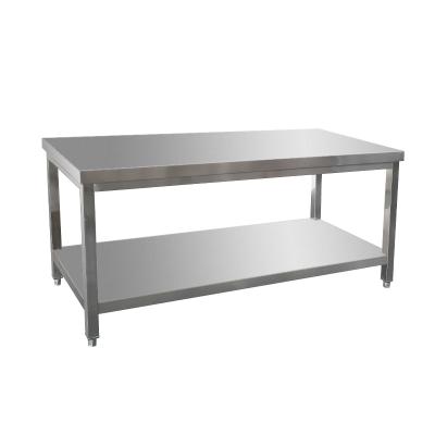 China Commercial 304 Stainless Corrosion Protection With Under Shelf Industrial Steel Kitchen Work Table for sale