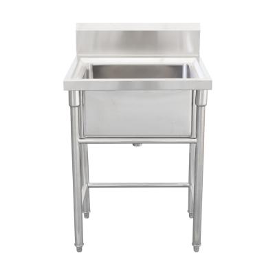 China Without Single Basin Deep Basin Laundry 304 Stainless Steel Faucet Drainer Single Bowl Kitchen Sink For Cabin for sale