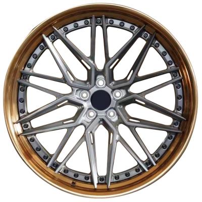 China DM040 Aviation Aluminum Polished Gold Inch Forged 18x8.0 Alloy Face Forged Monoblock 19 Wheels for sale