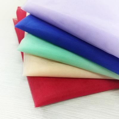 China Crystal Soft Mesh Fabric 100%Polyester Tulle Mesh Fabric For Wedding Party Decoration Dress Embroidery Shrink-resistant Mosquito Net Fabric for sale