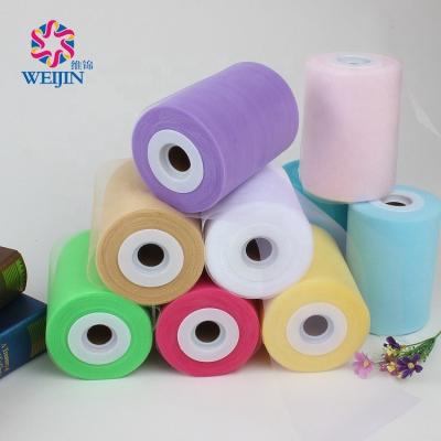 China 6inch 100yards Mesh Fabric Tulle Roll For Wedding Decoration 100%Nylon Nylon Net Fabric WJ01097/9G for sale