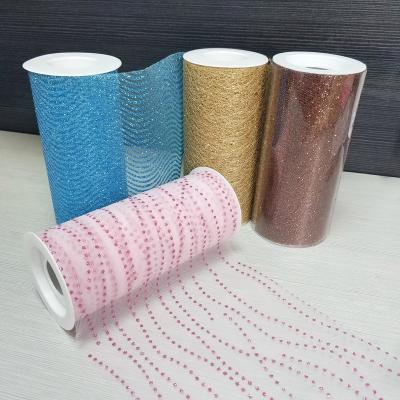 China Breathable High Quality Colorful Glitter Tulle and Tulle Roll Custom Birthday Party Christmas Decoration Wholesale Variety of Styles Width for sale