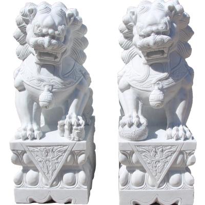 China exquisite hand-carved white marble sculpture Hand-carved lion - custom stone sculpture available for sale