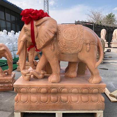 China Longevity Strong Sale Yellow Granite Sculpture Antique Like Stone Sculpture Marble Garden Animal Sculpture for sale