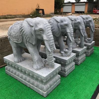 China Granite Statue Sculpture Animal Natural Life Size Outdoor Gray Elephant for sale