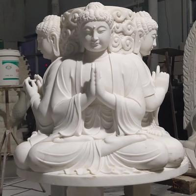 China Hand-carved Modern High Quality Garden Stone Buddha Lotus Meditation Sculpture Outdoor Granite for sale