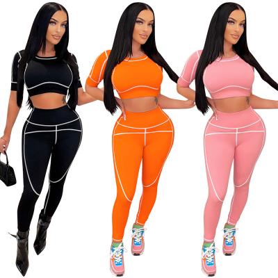 China QUICK DRY Yoga Gym Pieces Women High 2 Waisted Leggings QUICK DRY Leggings Backless Crop Women Sports Clothing Sets Top Butt Slit! slot ! two set for women for sale