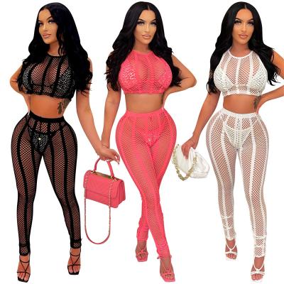 China Custom Rhinestone Anti-Pilling Anti-Pilling Festival Clothing Outfits Sexy Mesh Women Anti-Pilling Mesh See Through 4 Piece Leggings Set Clothing With Bra And Panties for sale