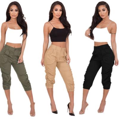 China Plus size plus size ABgirl harem short khaki 2021 summer cropped yokes pants for women casual fashion calf OR length pants wishes hot sale for sale