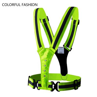 China Hotsale 2021 water proof running rechargable reflective light safty vest with LED light for night jogging for sale