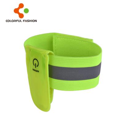 China Lightweight Reflective Sport Armband Outdoor /Portable /Eco-friendly Running Arm Band LED Light Sport Armband With Battery for sale