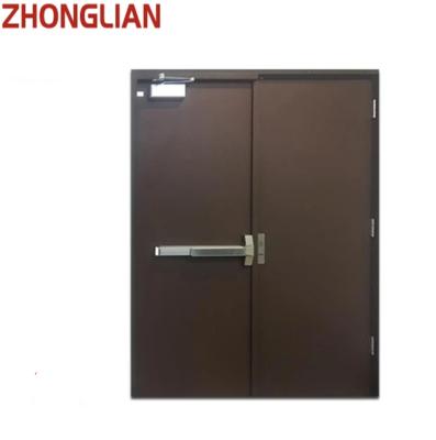 China Hot Selling 2022 Rated Fire Protection Hotel Fire Retardant Security Steel Steel Double Leaf Door for sale