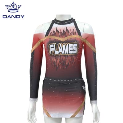 China Breathable and comfortable. Sweet New Design Custom Sublimated Uniform Long Sleeve Cheerleading Cheerleading Uniform for sale