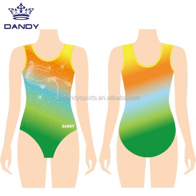 China Skin Care/Iron Free/Quick Dry/Tear Resistant Custom Rhinestones Sublimation Dance Leotard Floral Gymnastics Leotard For Girls for sale